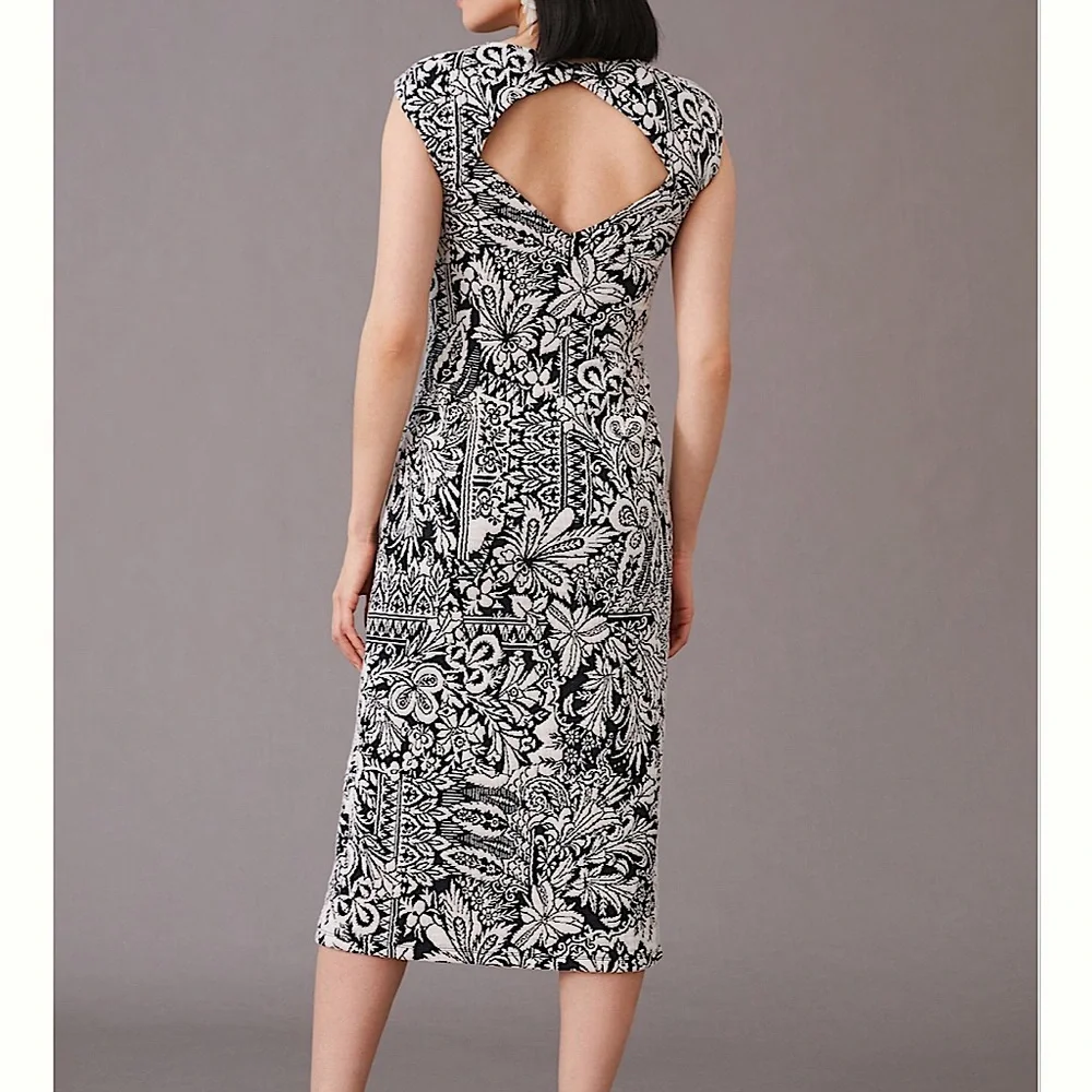 ANTROPOLOGIE Jacquard Cut Out Midi Dress - Picture 3 of 5